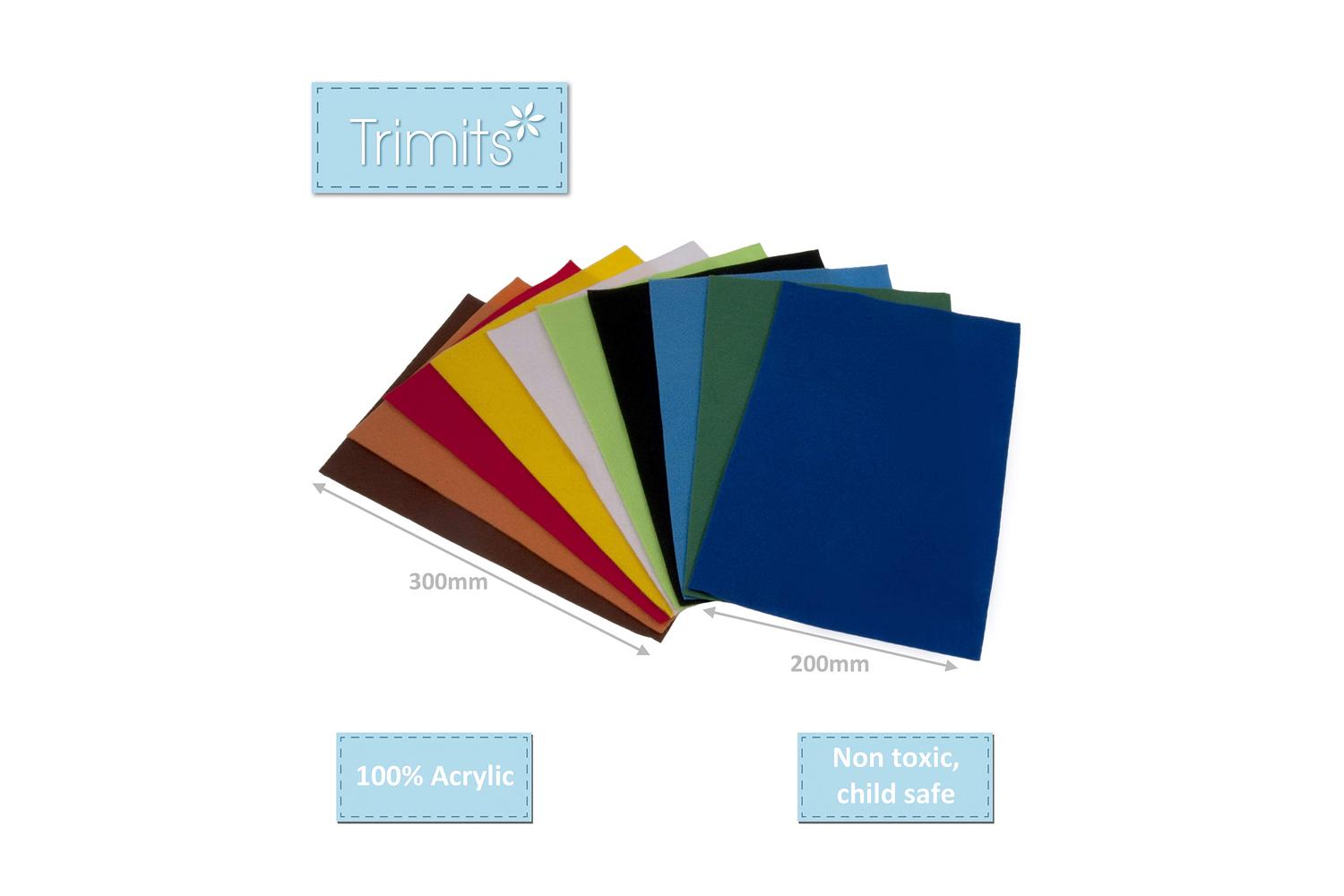 Trimits Gro-fppasst - Value Felt Pack - Felt Acrylic 10 Piec-2