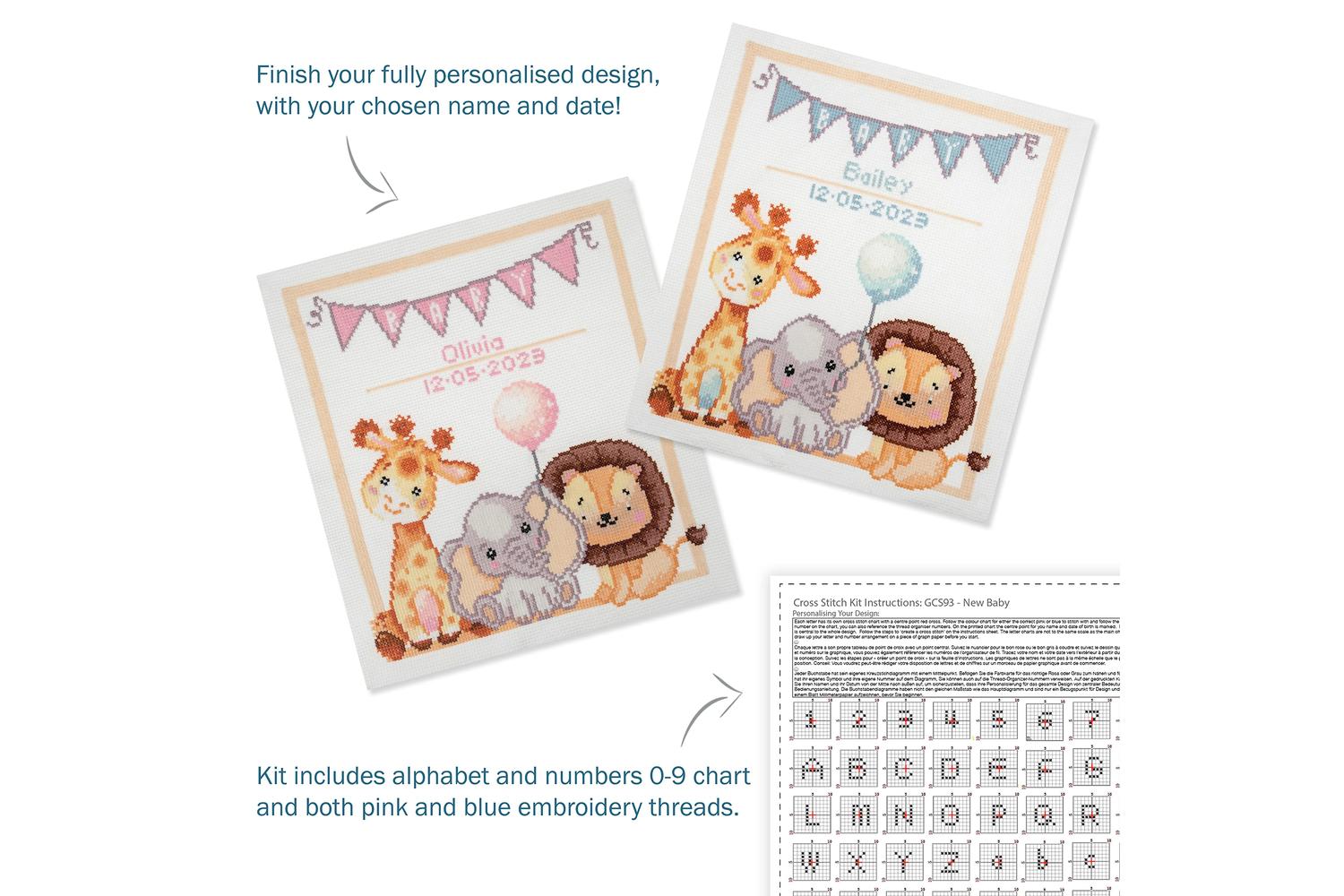 Trimits Gro-gcs93 - Xstitch Baby - Counted Cross Stitch Kit-3