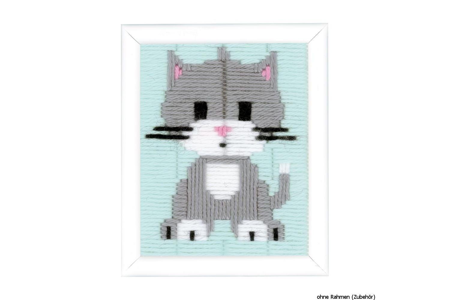 Vervaco Gro-pn-0147443 - Ls Grey Kitty - Long Stitch Kit Gre