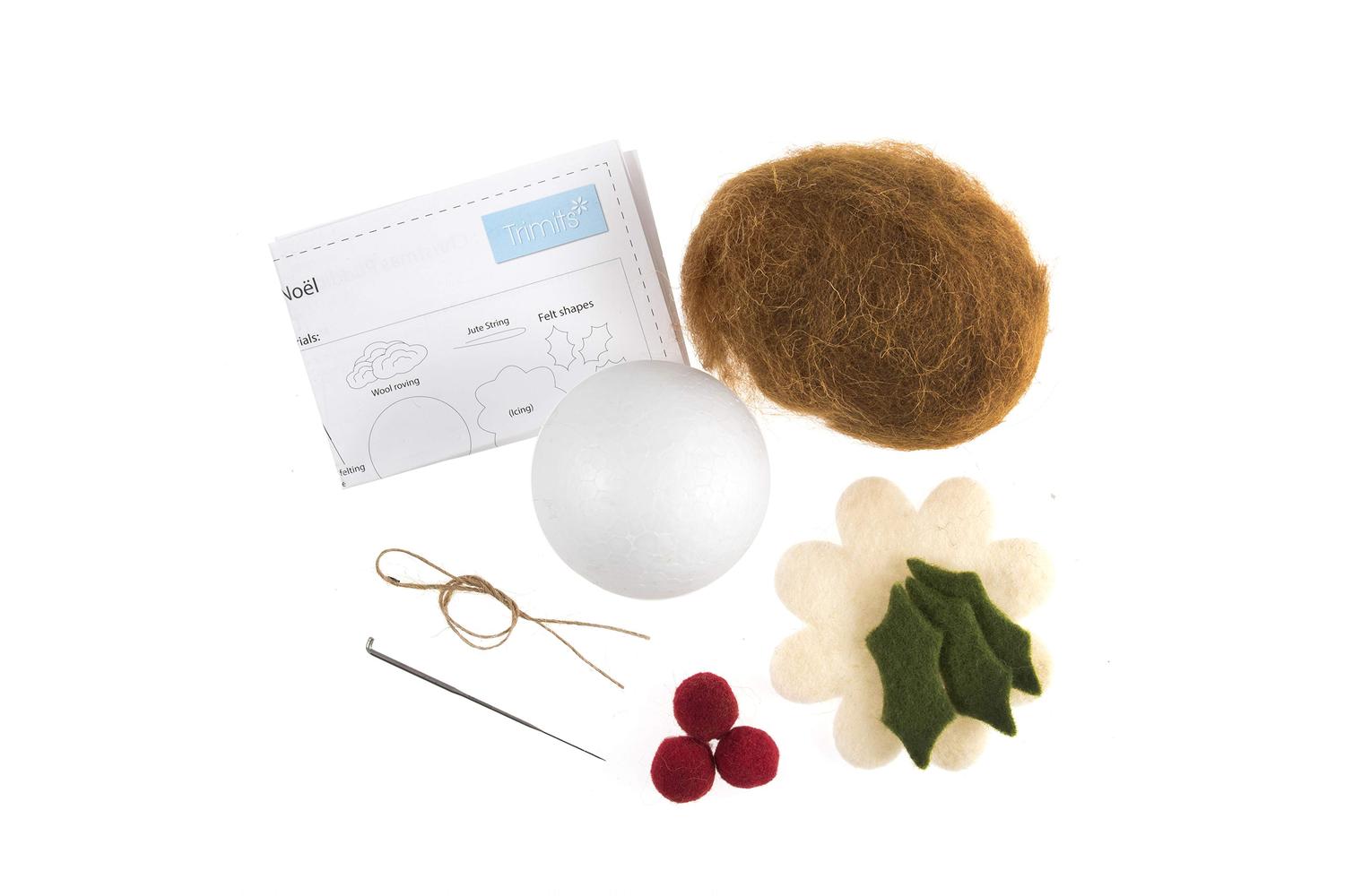 Trimits Gro-tck009 - Nfelting Xmas Pud - Needle Felting Kit-2