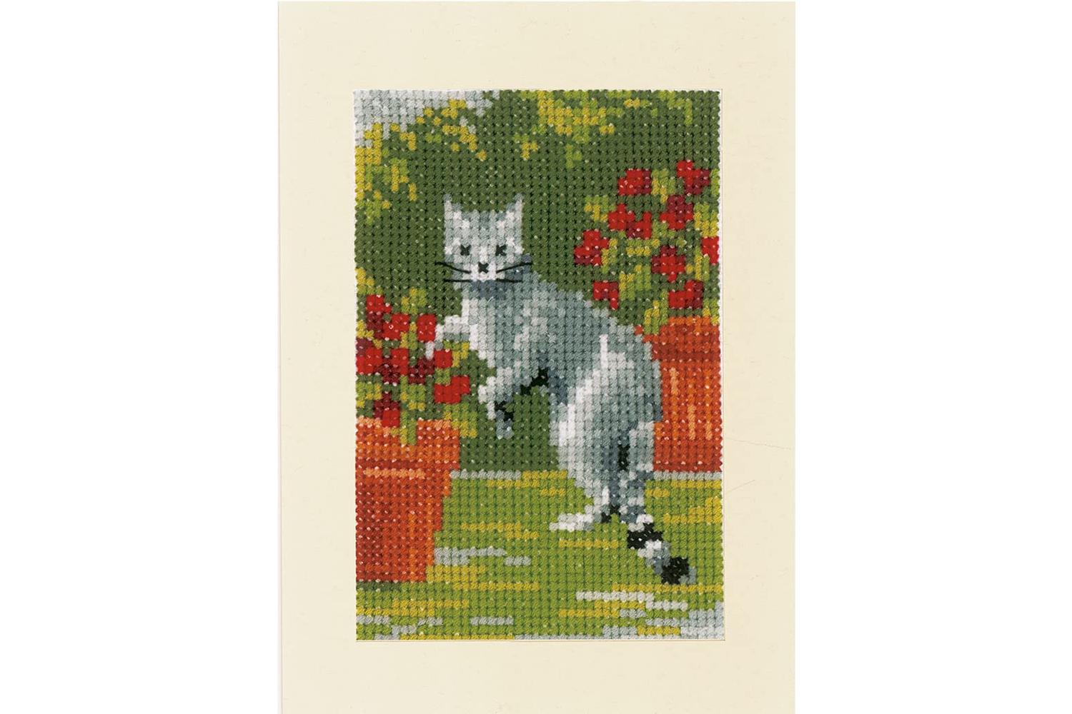 Vervaco Gro-pn-0188672 - Cards Pk3 Catflwrs - Counted Cross-4