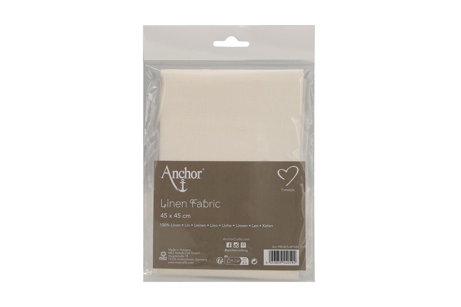 Anchor Gro-preafs\wt045 - Linen 45x45cm White - Pre-cut Line