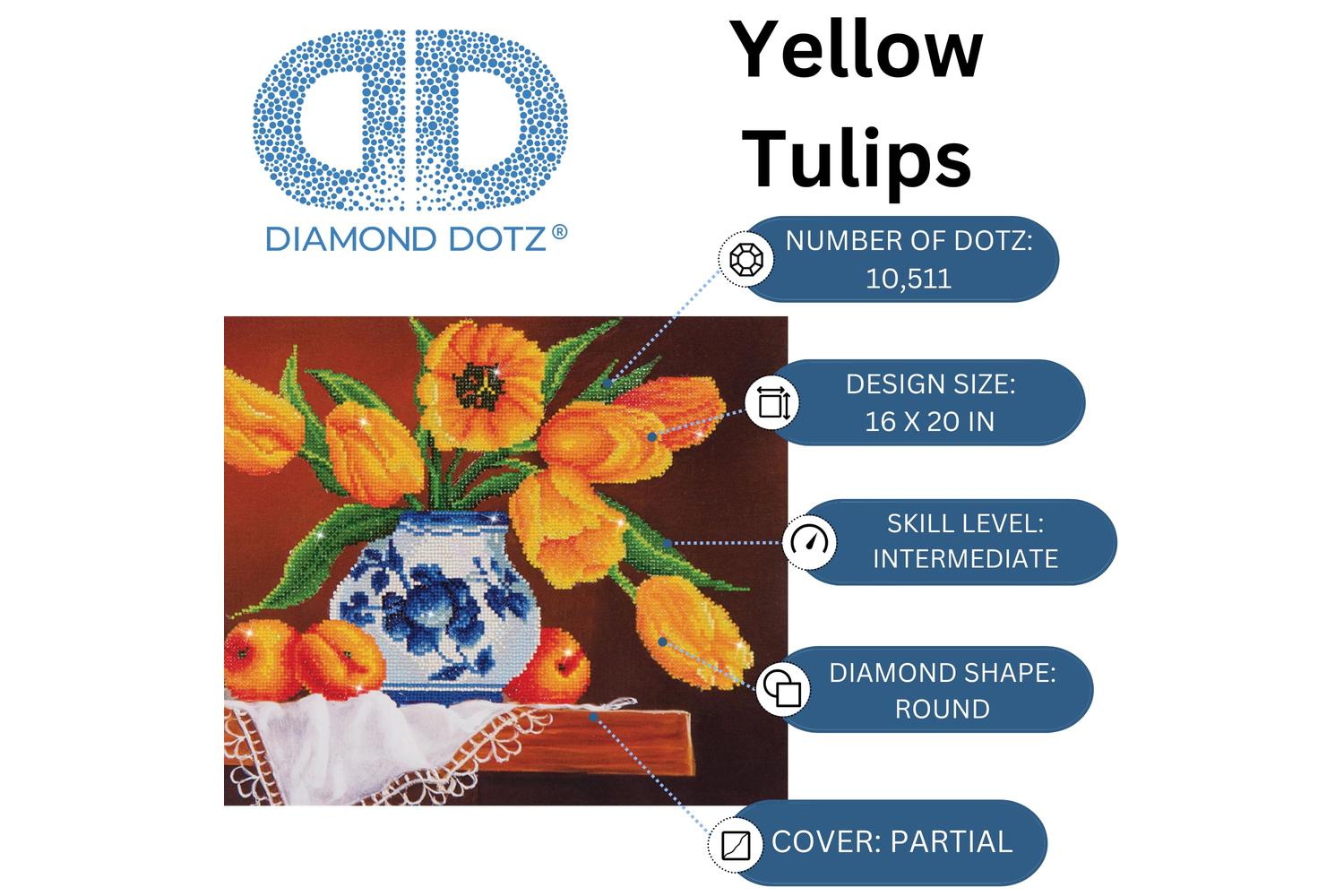 Diamond Dotz Gro-dd9.004 - Yellow Tulips - Diamond Painting-2