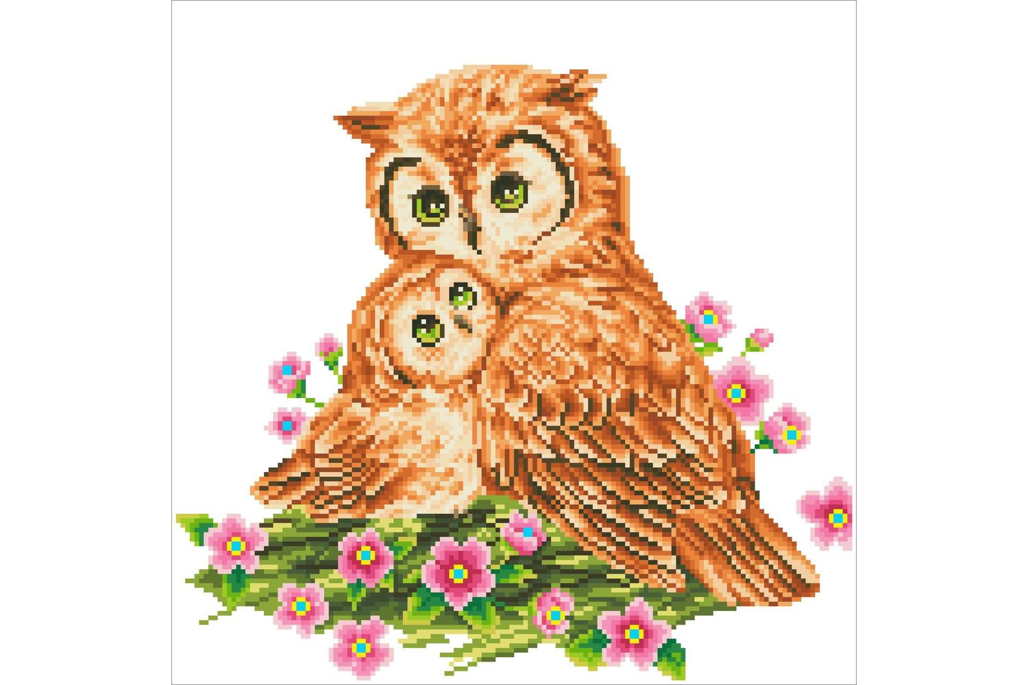 Diamond Dotz Gro-dd7.004 - Mother Baby Owl - Diamond Paintin-3