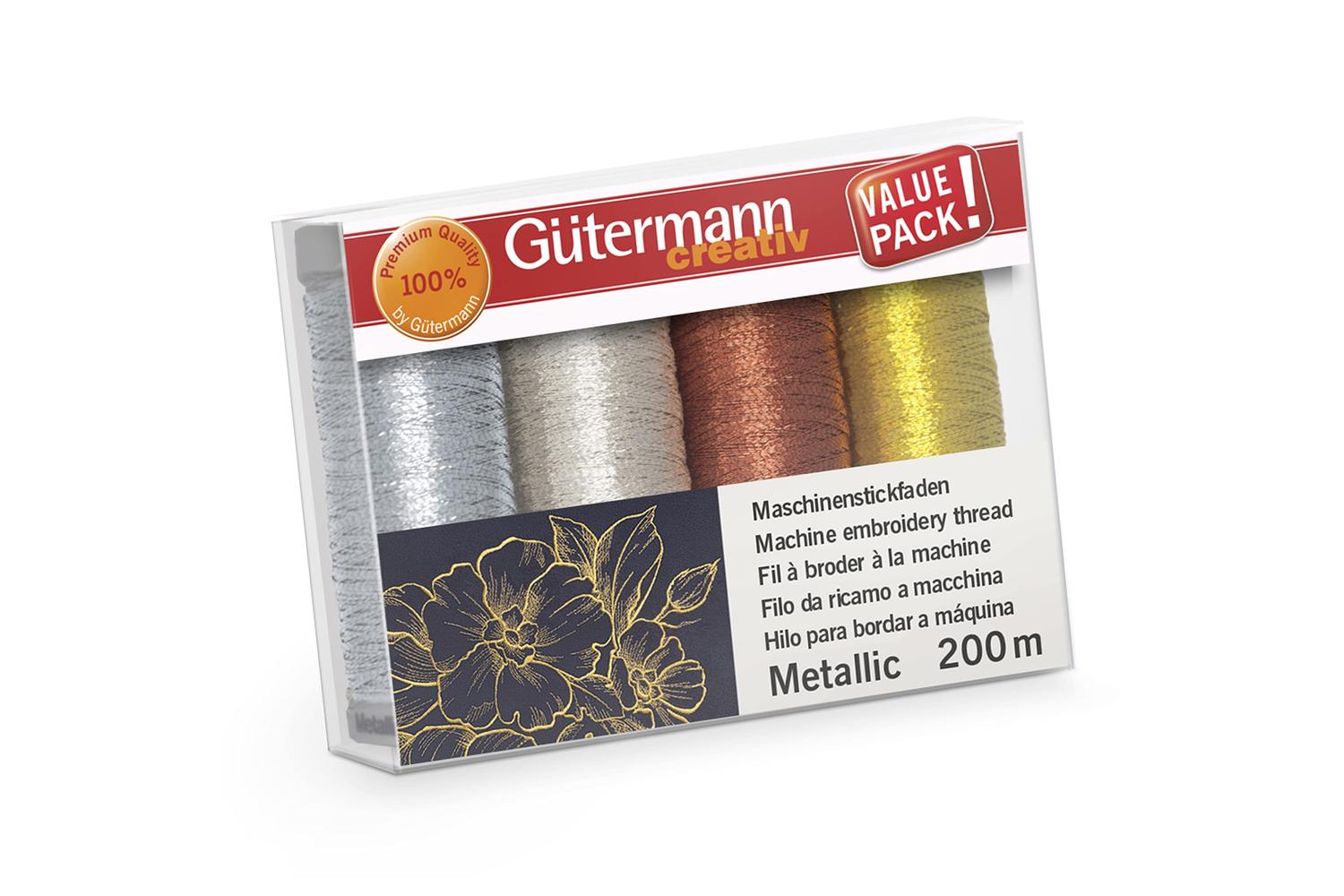 Gutermann Gro-734485\1 - Tset Metallic 200m - Thread Set Met
