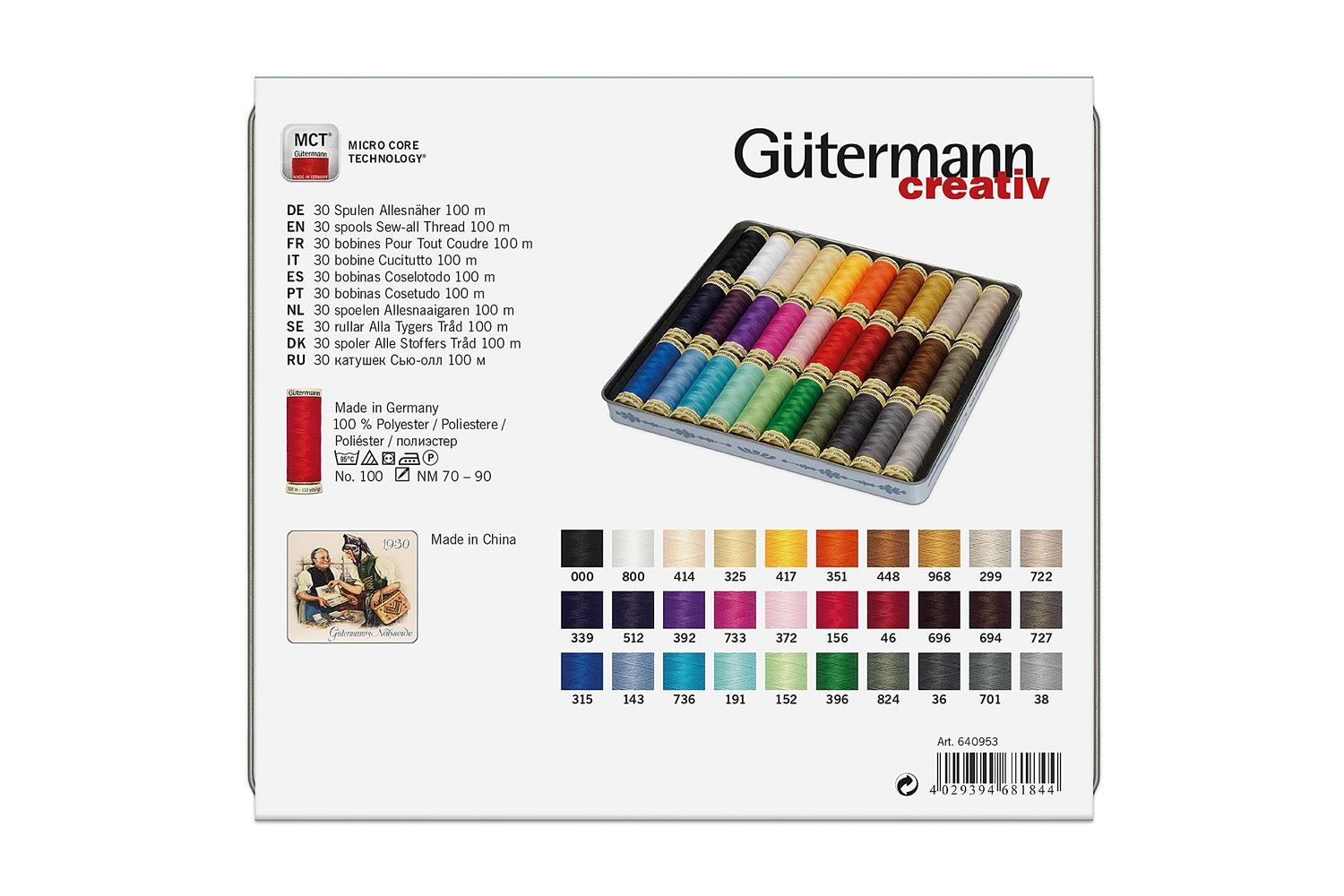 Gutermann Gro-640953 - Nbox 1925 30x100m - Thread Storage Ti-4