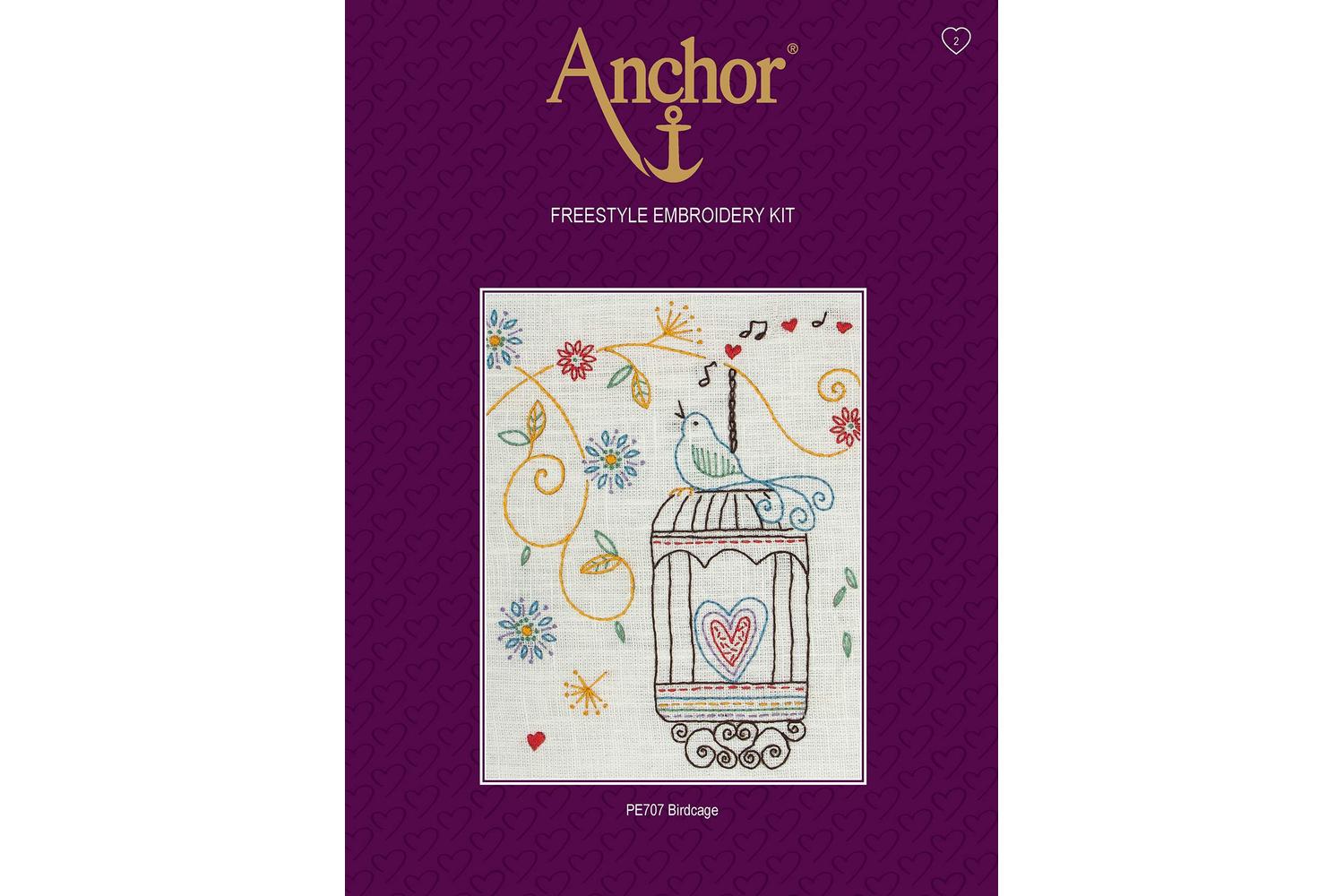 Anchor Gro-pe707 - Birdcage - Embroidery Kit Starter Birdcag