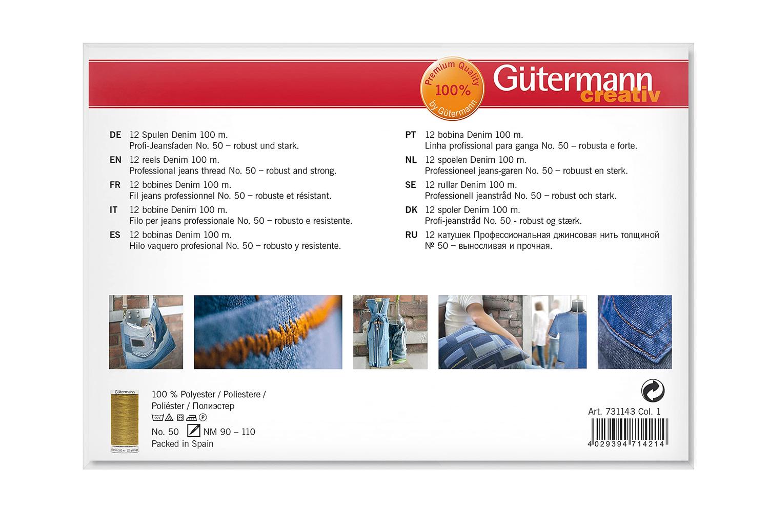 Gutermann Gro-731143\1 - Tset Denim 12x100m - Thread Set Den-3