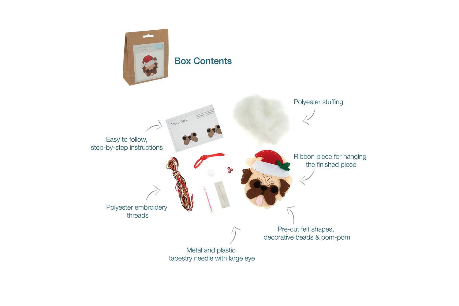 Trimits Gro-gck137 - Felt Kit Pug Shat - Felt Decoration Kit-4