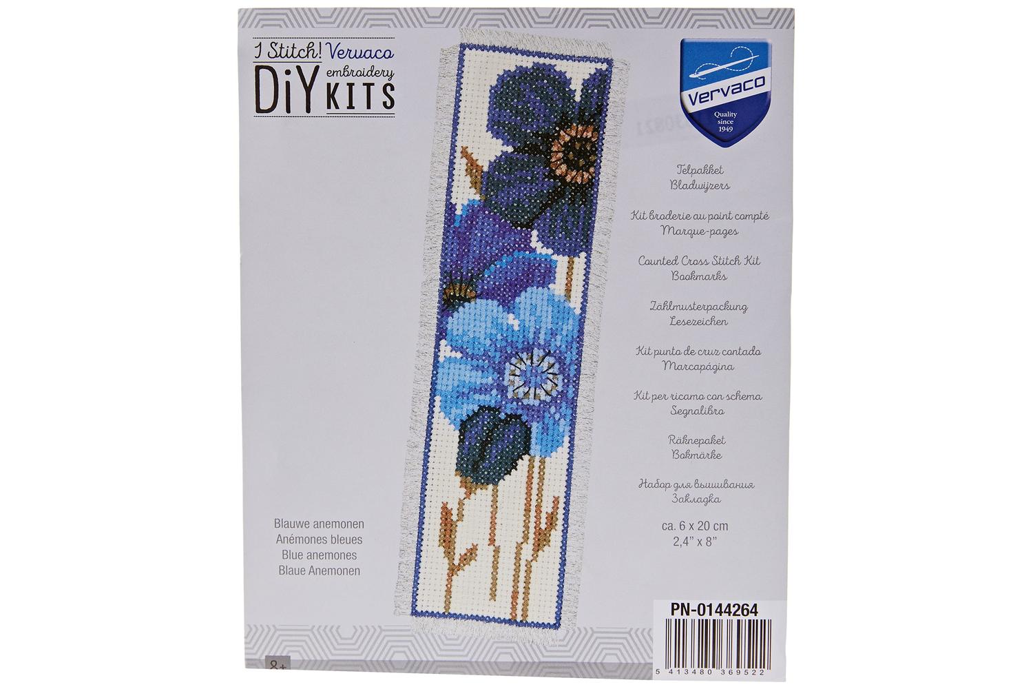 Vervaco Gro-pn-0144264 - Bmark Blue Flwrs 2 - Counted Cross-2