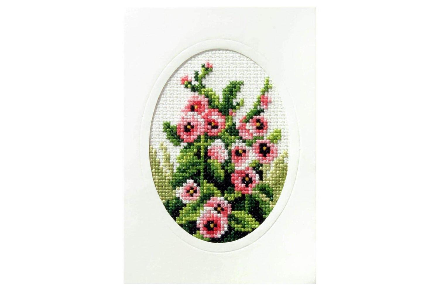 Orchidea Gro-orc.6097 - Card Kit Hollyhocks - Cross Stitch K