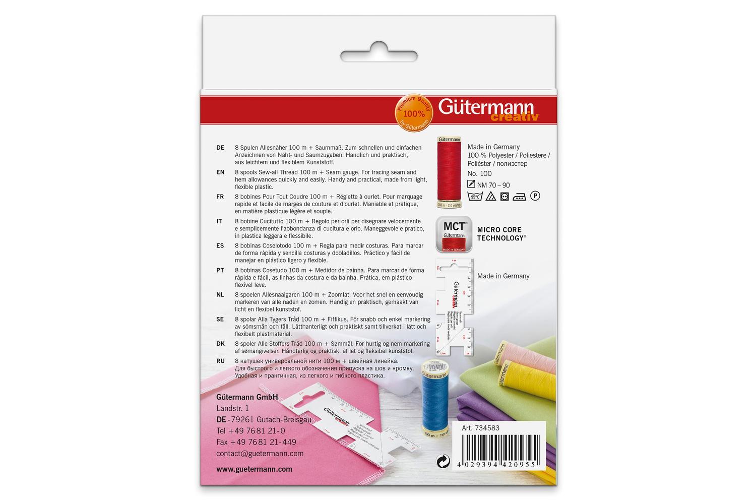 Gutermann Gro-734583 - Tset Sa 8x100m Gauge - Thread Set Sew-3