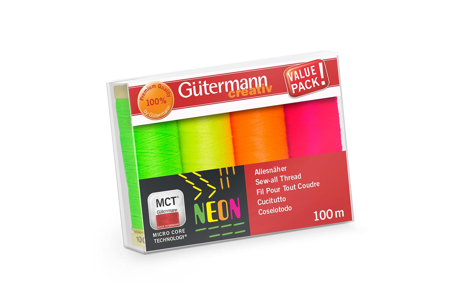 Gutermann Gro-734463\1 - Tset Neon 100m - Thread Set Sew-all
