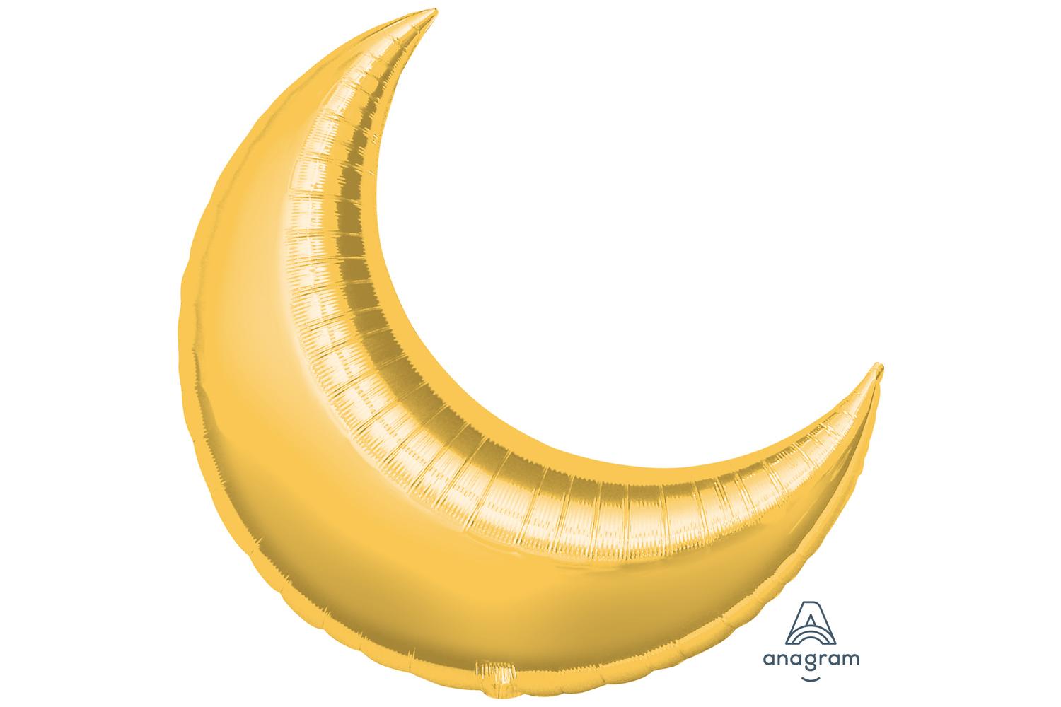 Amscan | 1613599 | Gold Supershape Crescent Foil Balloons 26