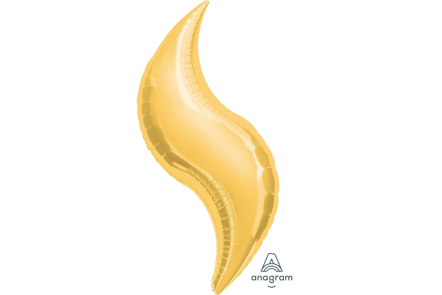 Amscan | 1614399 | Gold Supershape Curve Foil Balloons 36