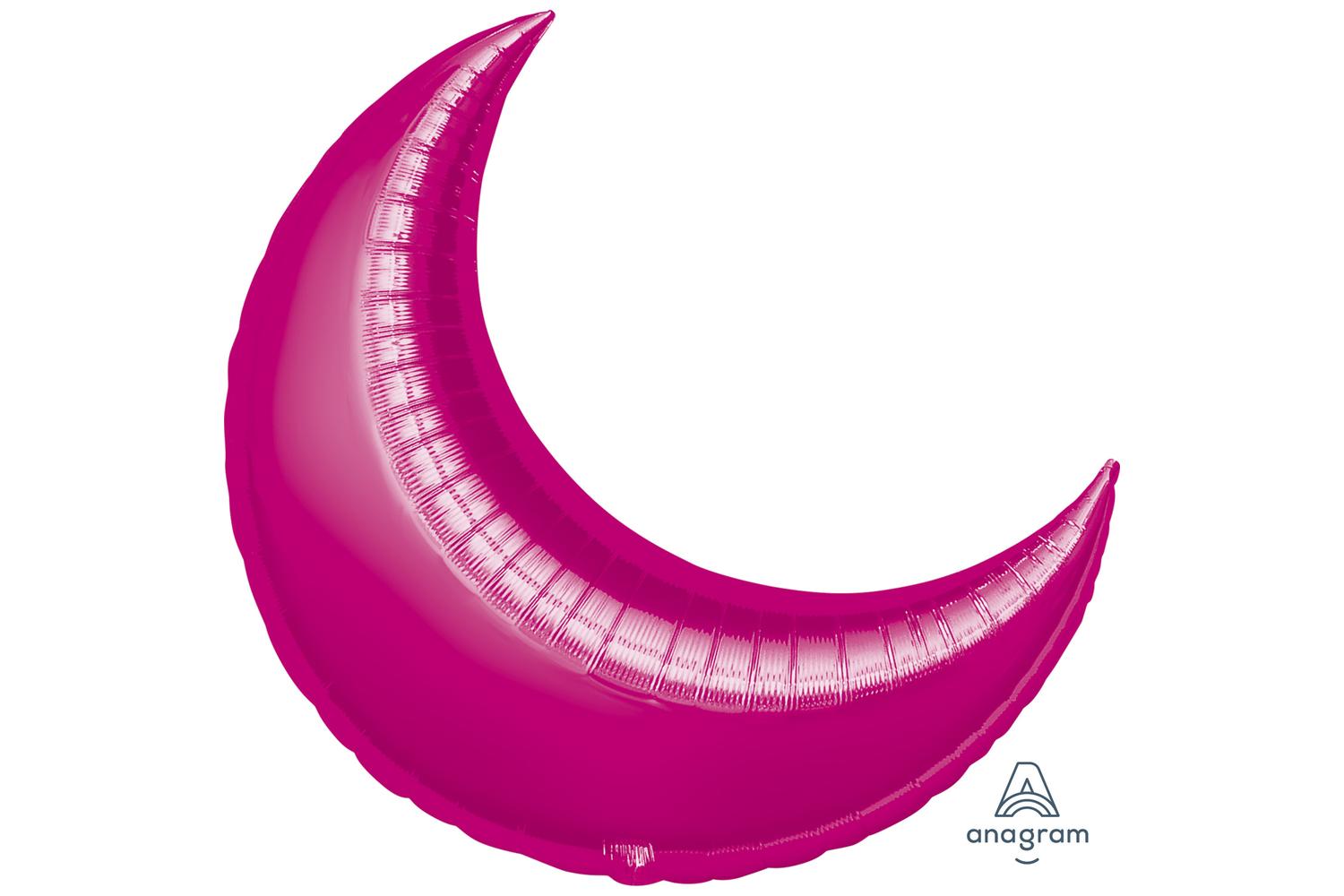 Amscan | 1619999 | Fuchsia Supershape Crescent Foil Balloons 35"/89cm D23-2