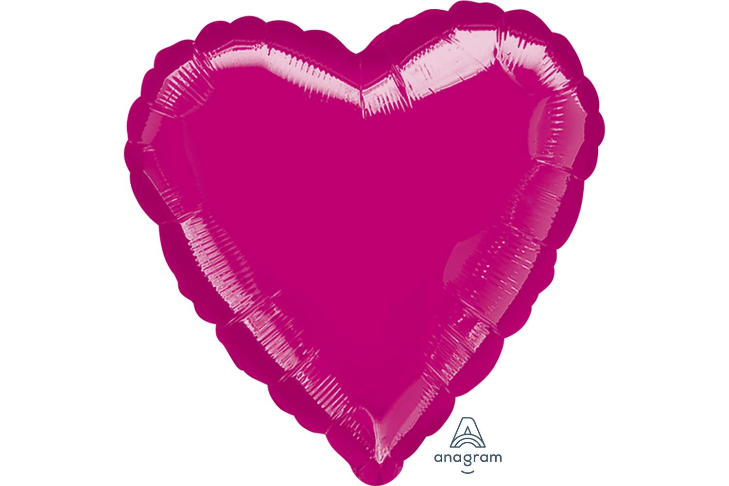 Amscan | 1620799 | Metallic Fuchsia Jumbo Heart Foil Balloons-2