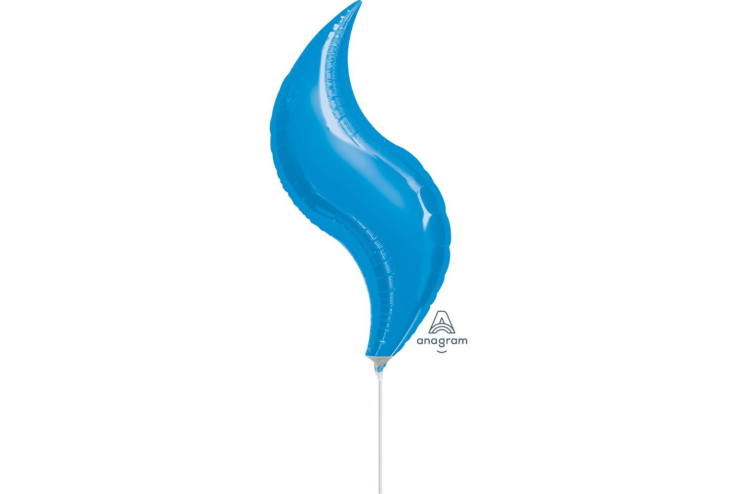 Amscan | 1623099 | Blue Mini Shape Curve Foil Balloons 28"/71cm D19-2