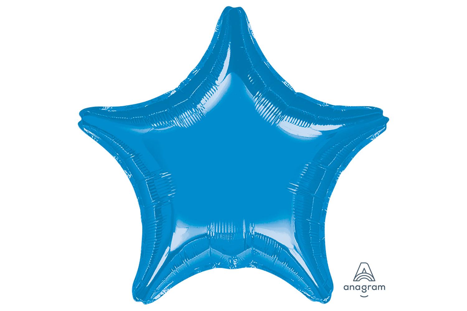 Amscan | 1623999 | Metallic Blue Jumbo Star Foil Balloons