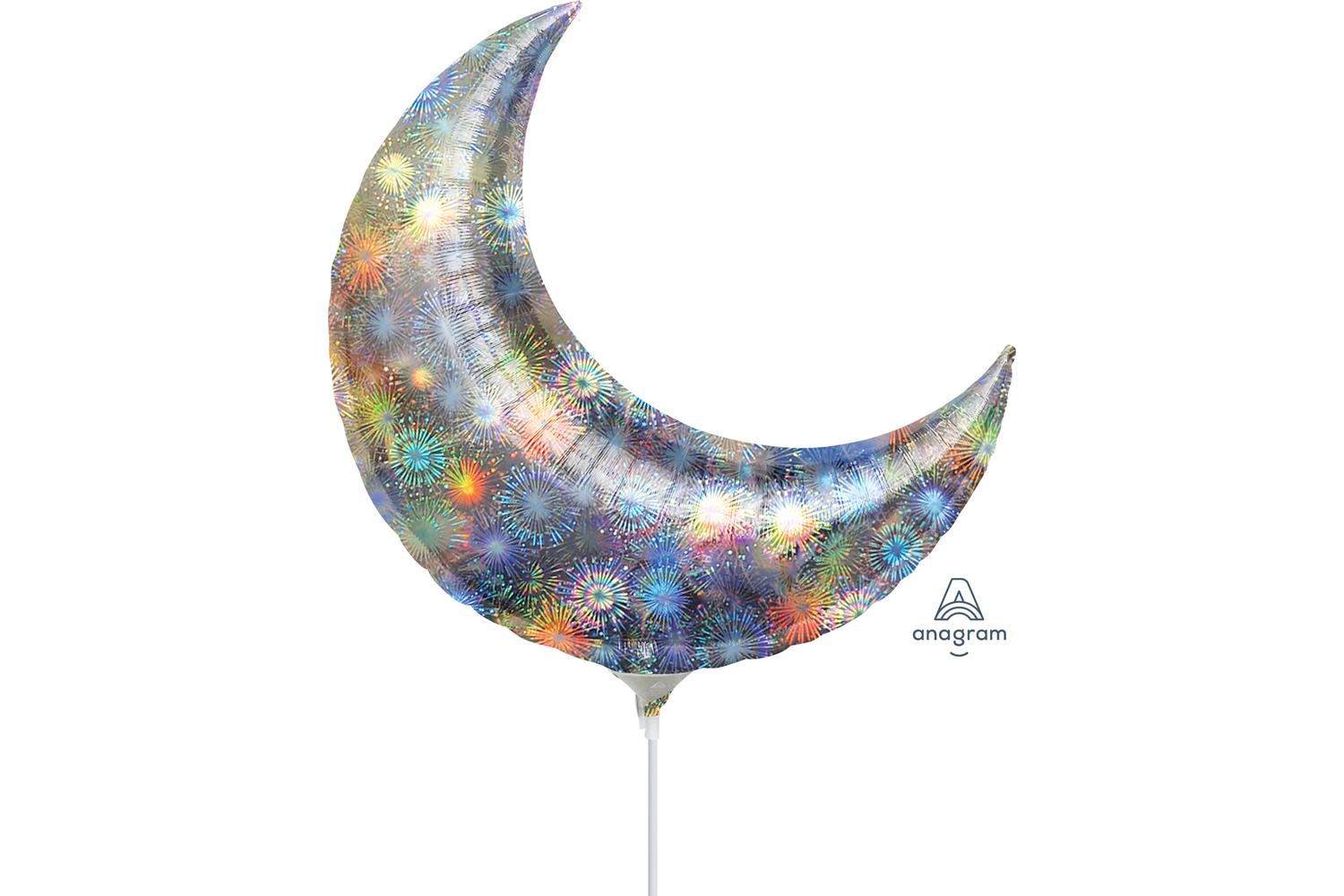 Amscan | 1624399 | Holographic Firework Mini Shape Crescent Foil Balloons 17