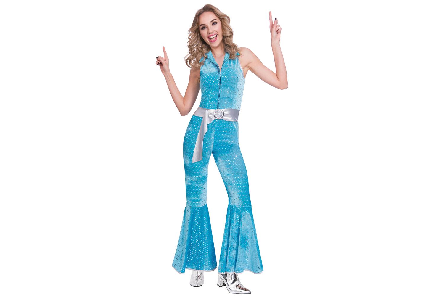 Amscan | Ams-9905749 | Blue Disco Jumpsuit Sz 10-12