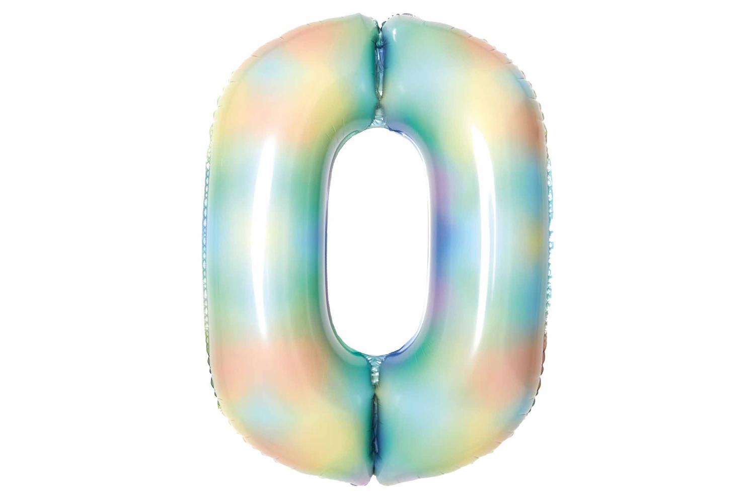 Amscan | Ams-9913133 | Large Number Pastel Rainbow 0