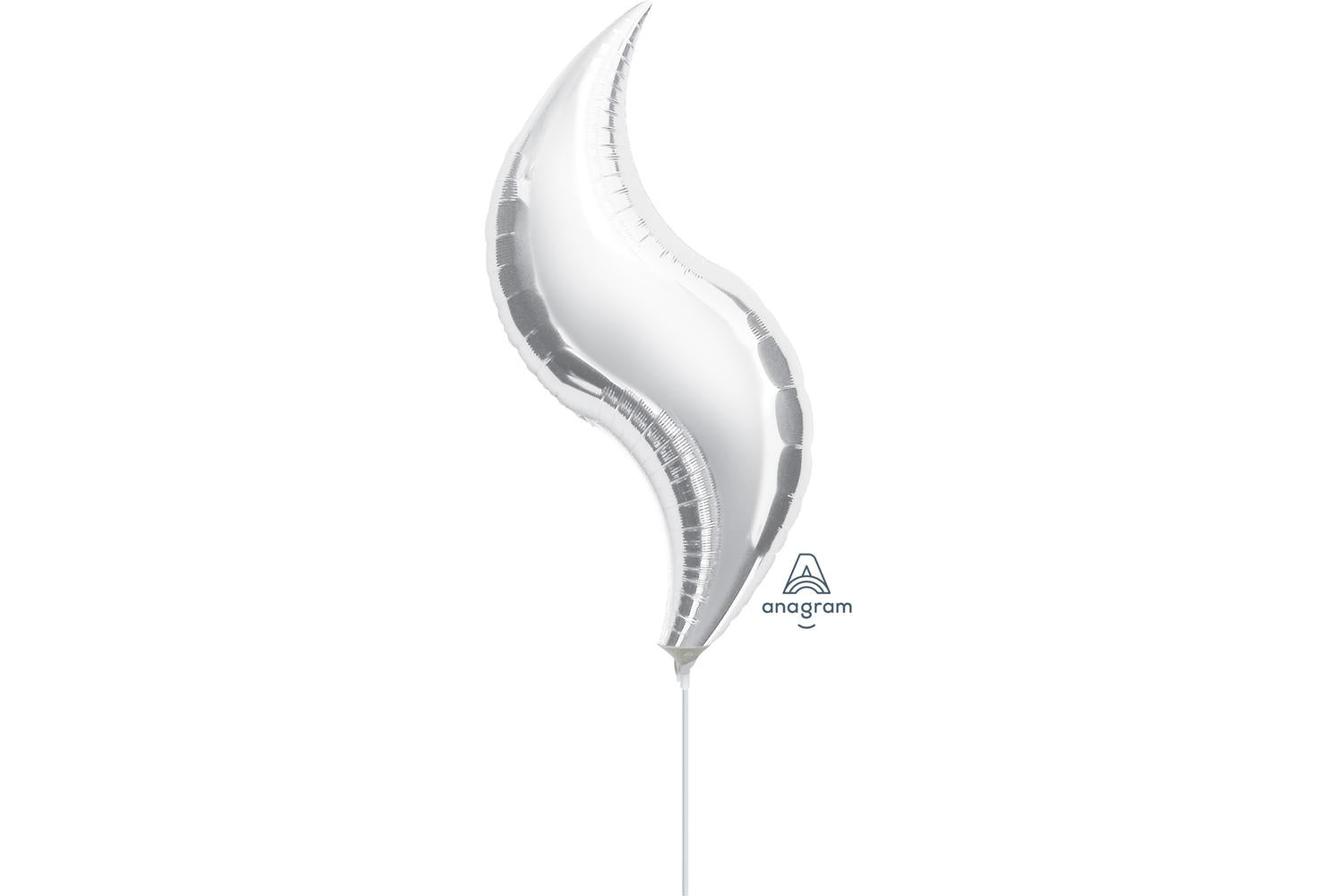 Amscan | 1630299 | Silver Mini Shape Curve Foil Balloons 28"/71cm D19-2