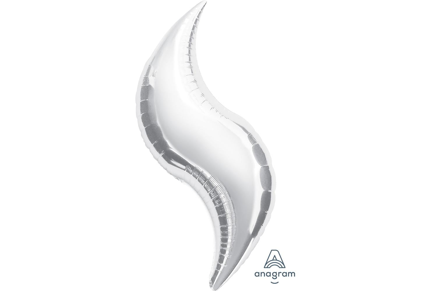 Amscan | 1630399 | Silver Supershape Curve Foil Balloons 36