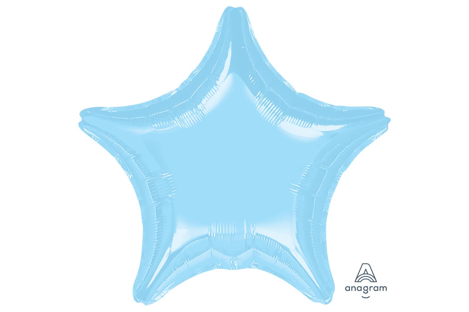 Amscan | 1637199 | Metallic Pearl Pastel Blue Jumbo Star Foil Balloons