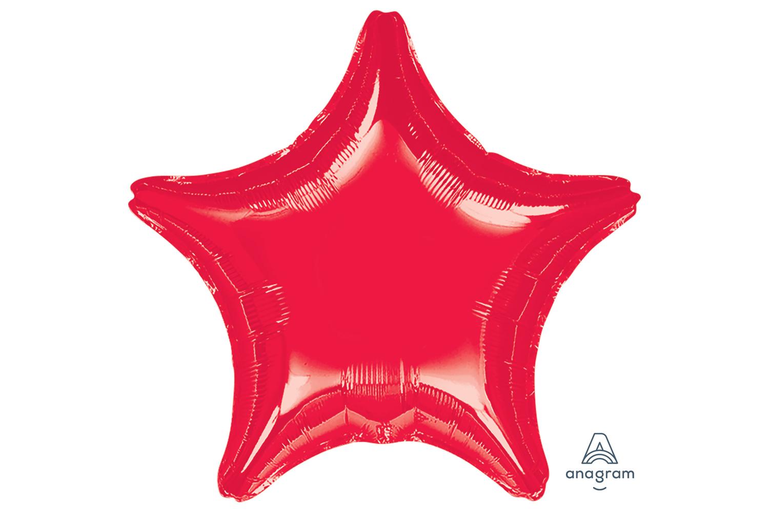 Amscan | 1669399 | Metallic Red Jumbo Star Foil Balloons