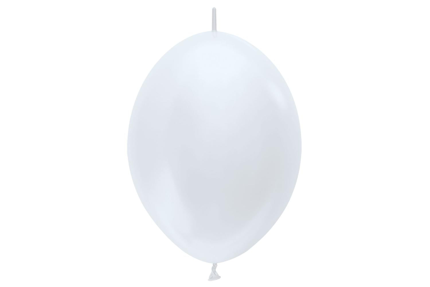 Amscan | 20002564 | Satin Link-o-loon Solid White 405 Latex Balloons 6"/15cm-2