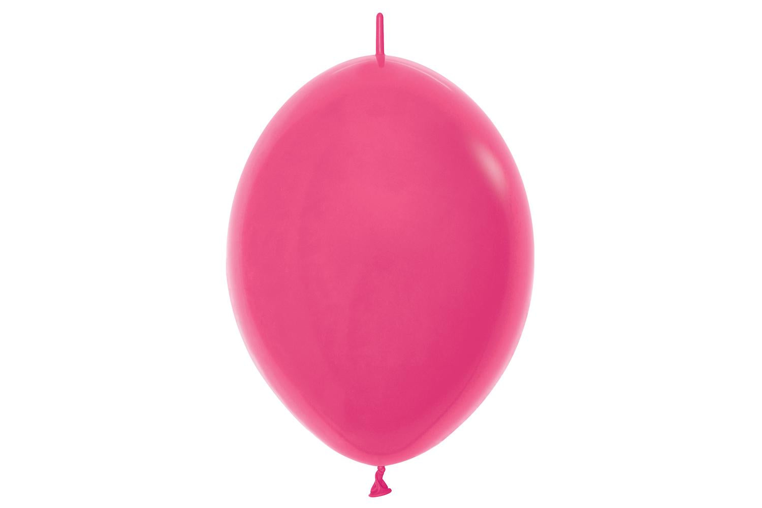Amscan | 20002543 | Fashion Colour Link-o-loon Solid Fuchsia 012 Latex Balloons 6"/15cm-2