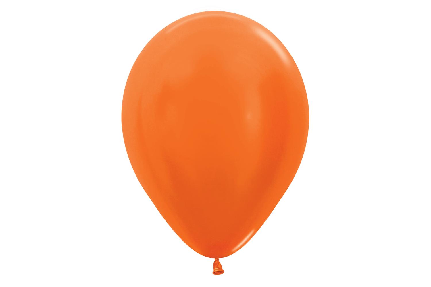 Amscan | 20002033 | Metallic Solid Orange 561 Latex Balloons 5"/13cm-2
