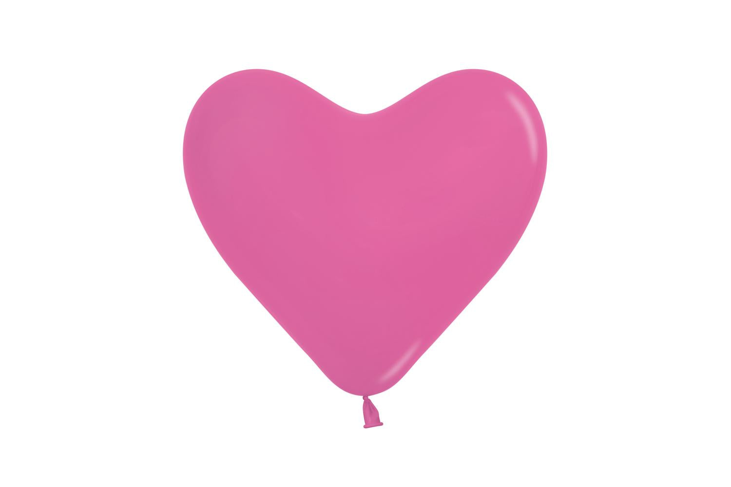 Amscan | 20002962 | Fashion Colour Heart Solid Fuchsia 012 Latex Balloons 6