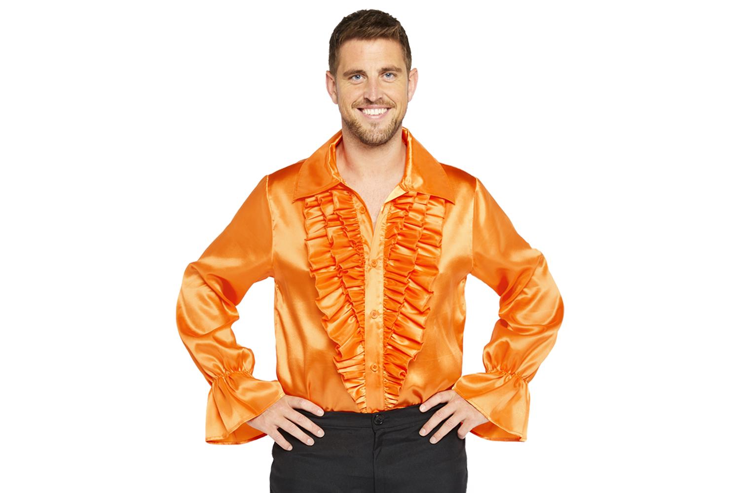 Amscan | 9907304 | Satin Shirt Orange Sml-2