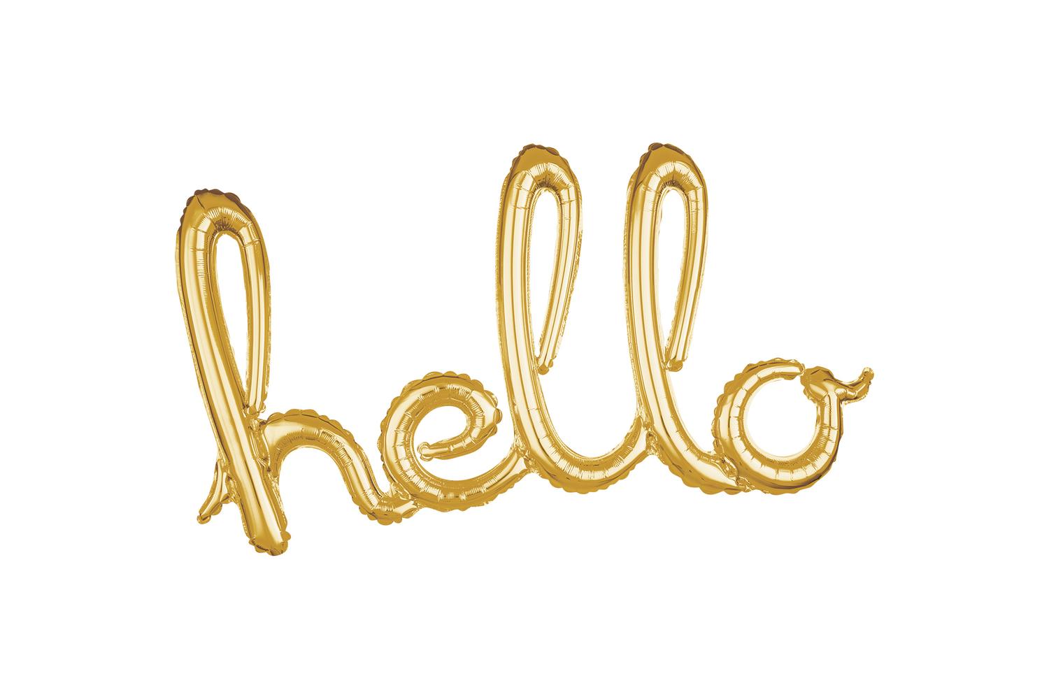 Amscan | 3669201 | Script Phrase:hello Gold