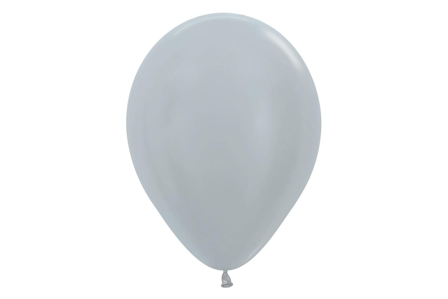 Amscan | 20009417 | Satin Solid Silver 481 Latex Balloons 12