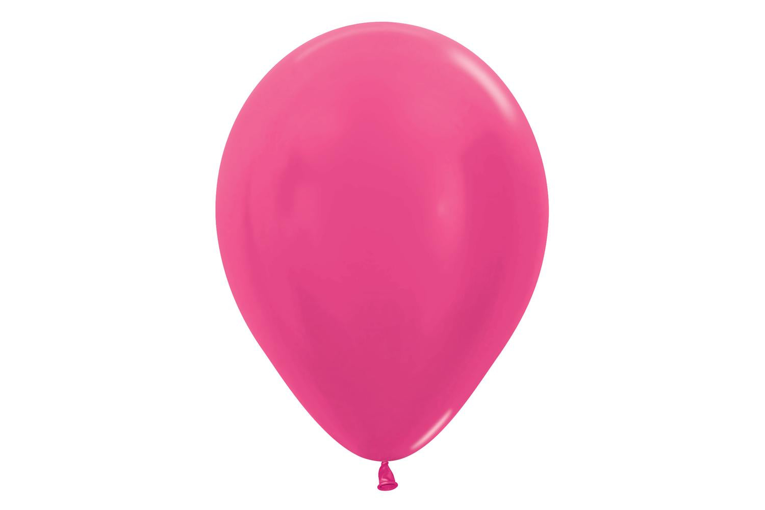 Amscan | 20009418 | Metallic Solid Fuchsia 512 Latex Balloons 12"/30cm-2