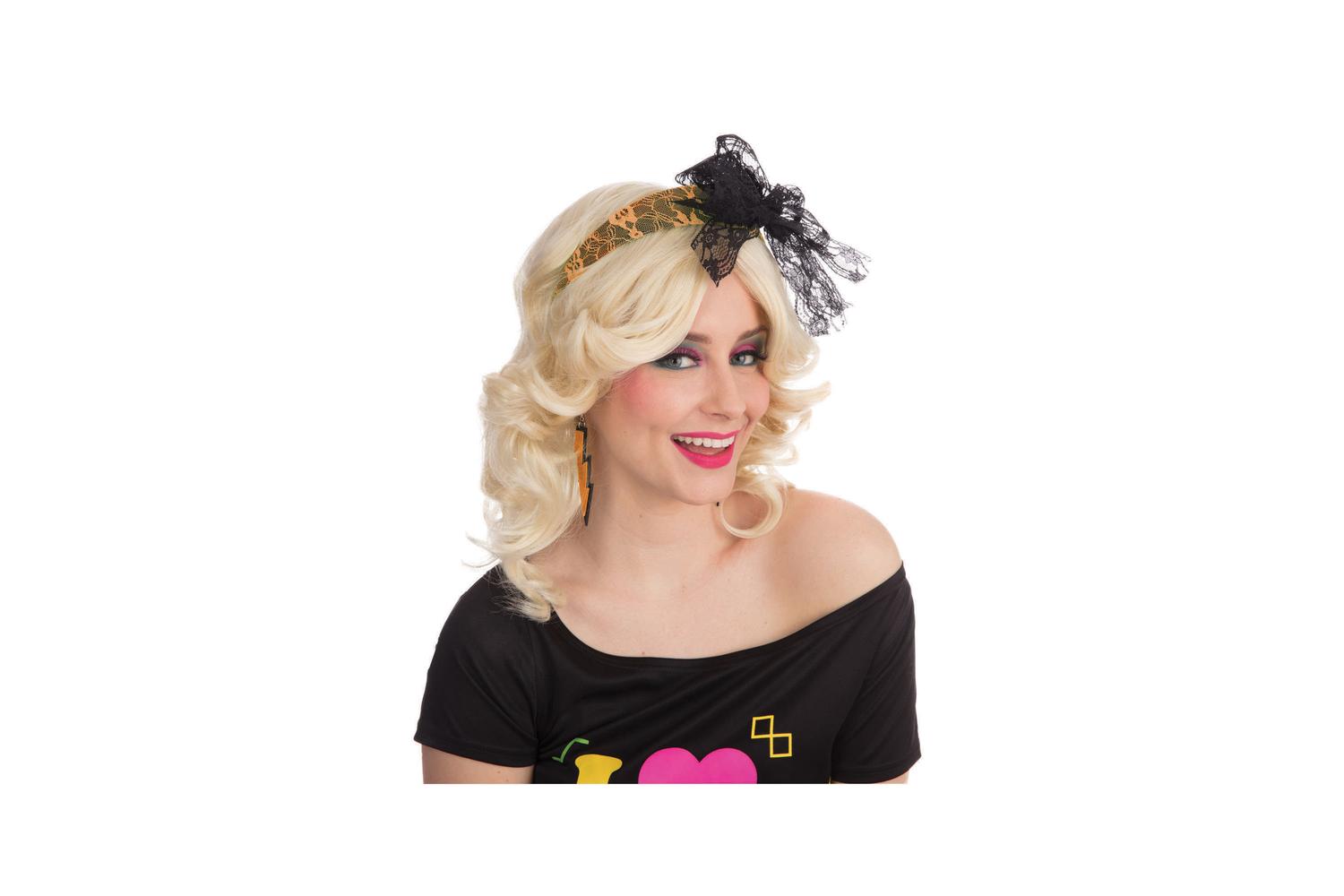 Rubies | Rb-ba264 | Orange Laced Headband With Bow