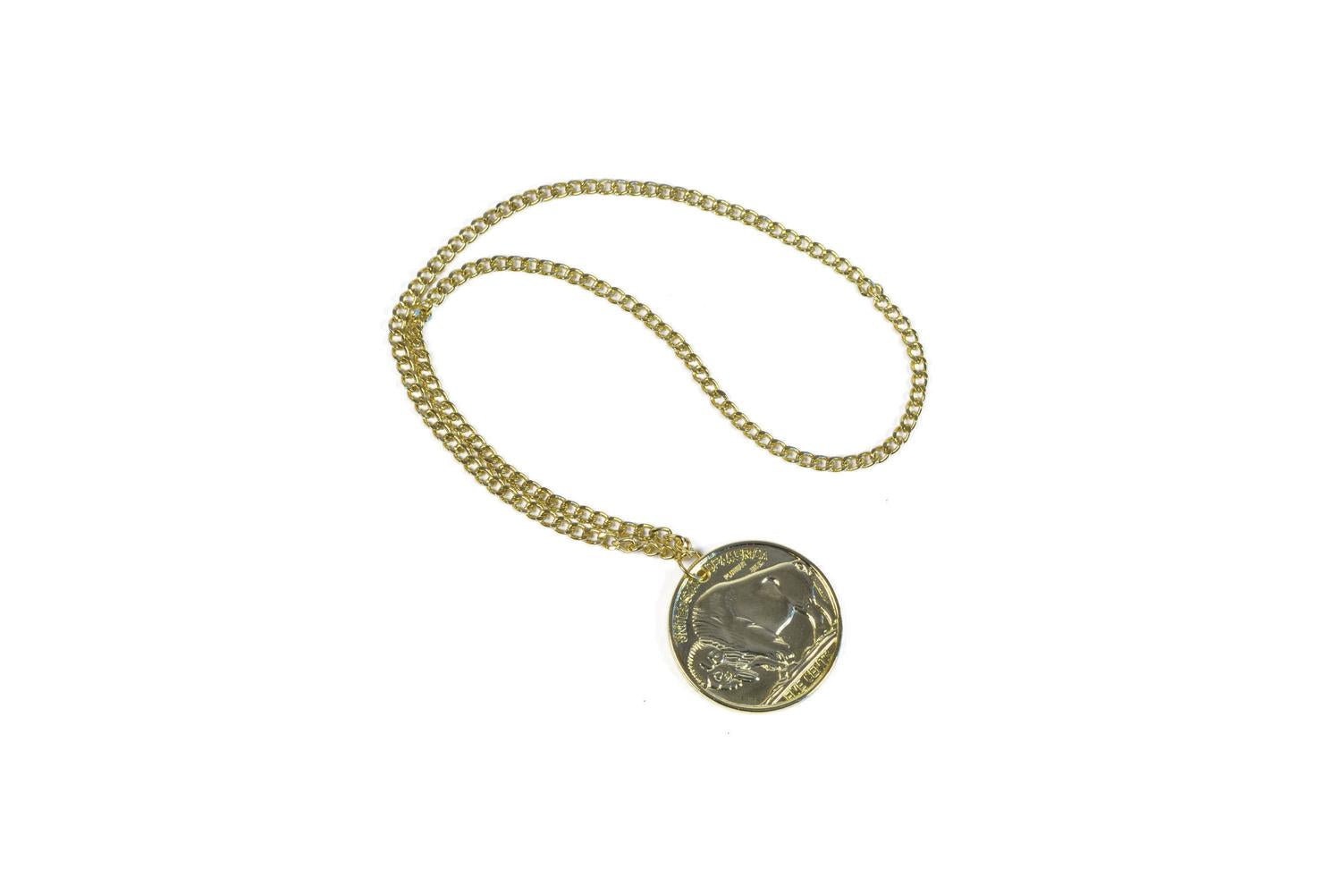 Rubies | Rb-ba314 | Gold Buffalo Medallion