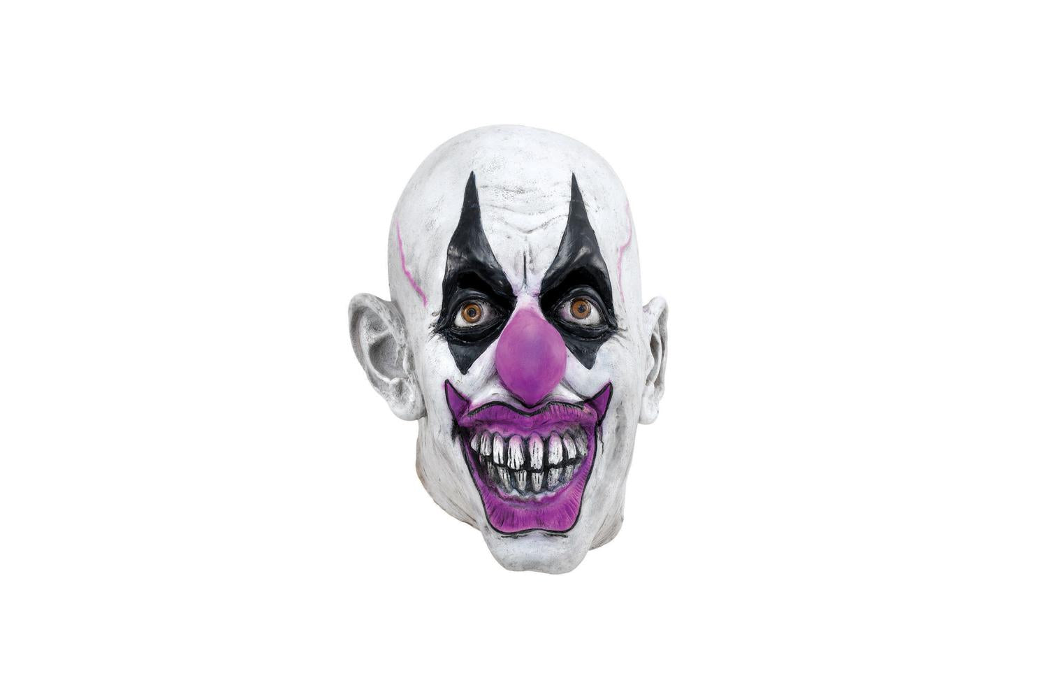 Rubies | Rb-bm345 | Purple/black/white Rubber Bald Full Face Halloween Clown Mask