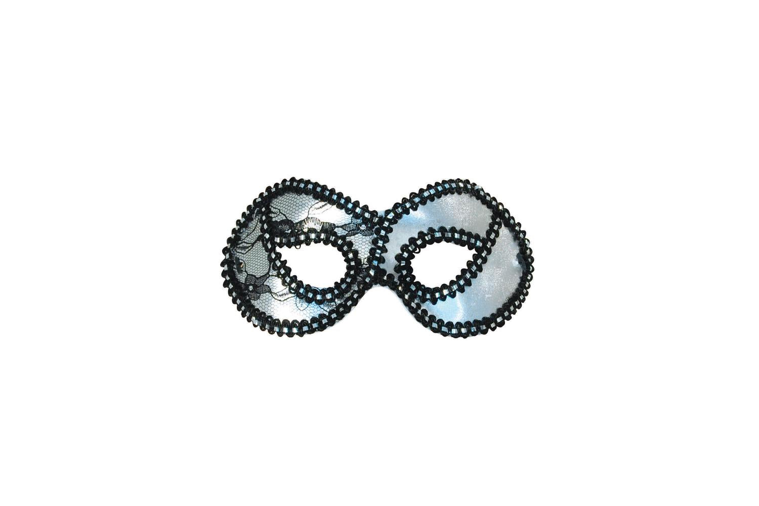 Rubies | Rb-em006 | Metallic Silver Lace Domino Eye Mask