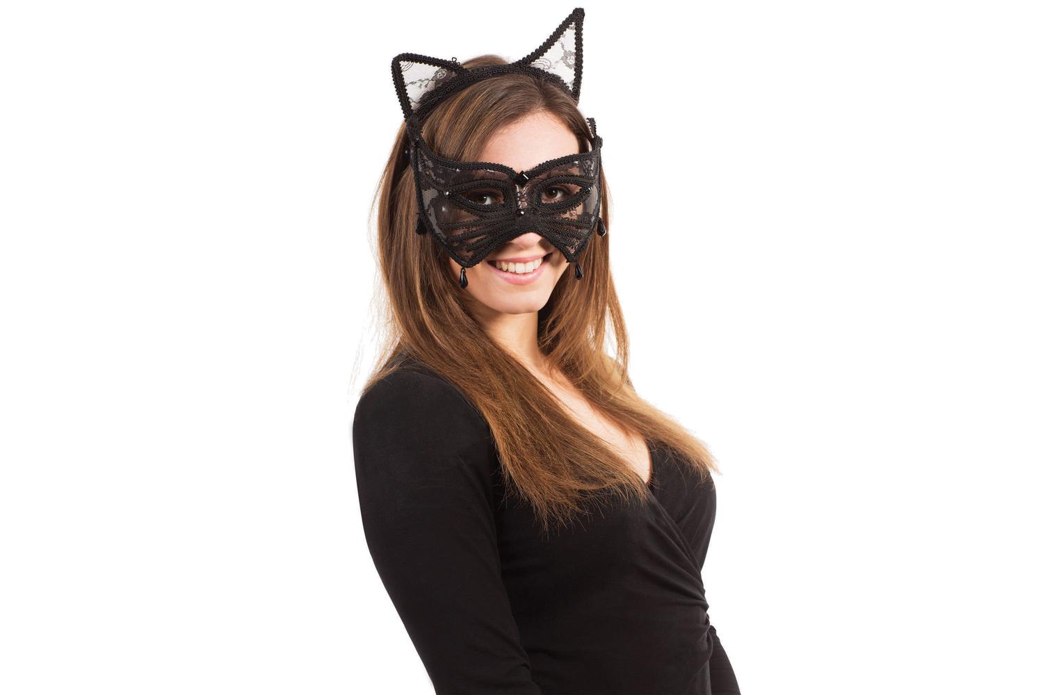 Rubies | Rb-em329 | Black Cat Eyemask With Ears