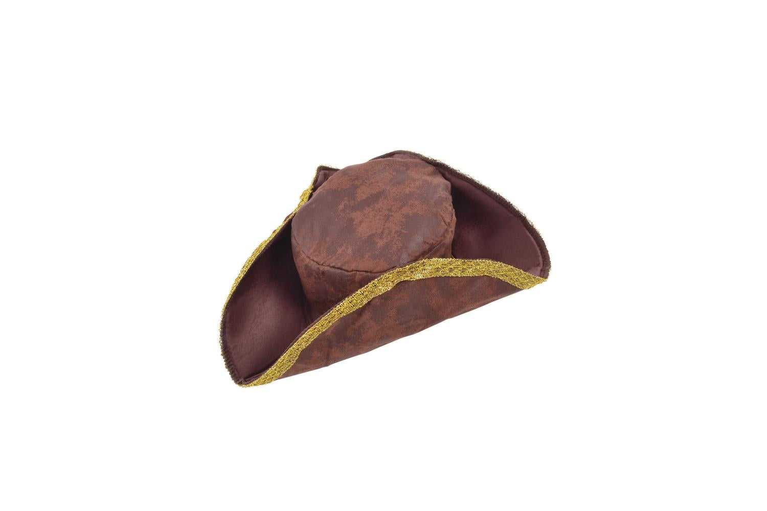 Rubies | Rb-bh418 | Brown Distressed Tricorn Hat