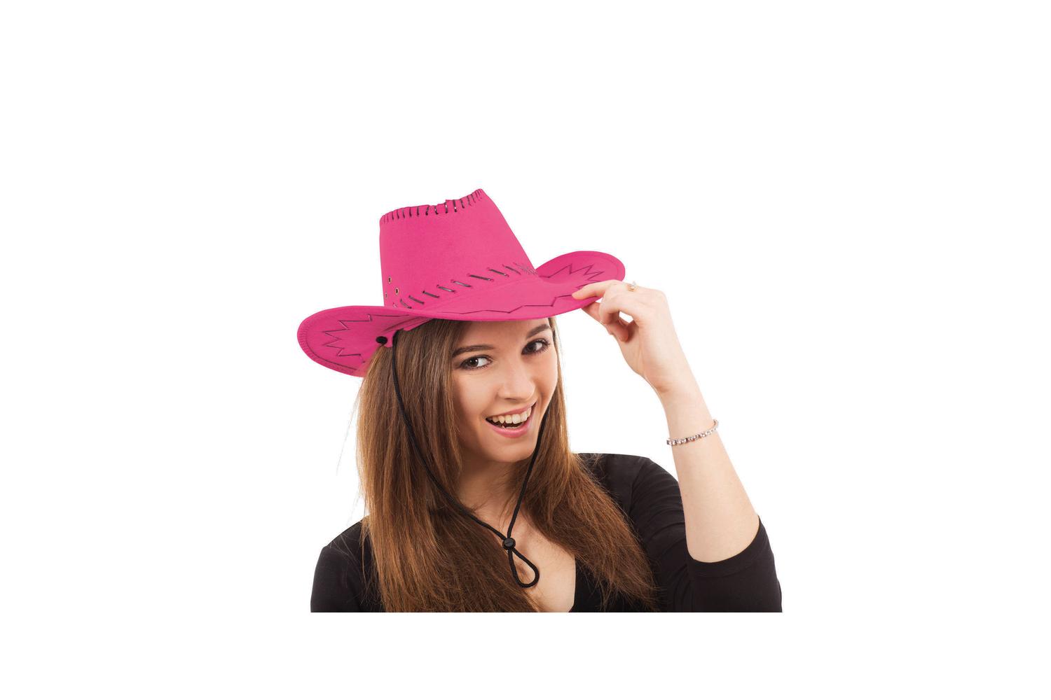 Rubies | Rb-bh487 | Pink Leather Stiched Cowboy Hat Pink