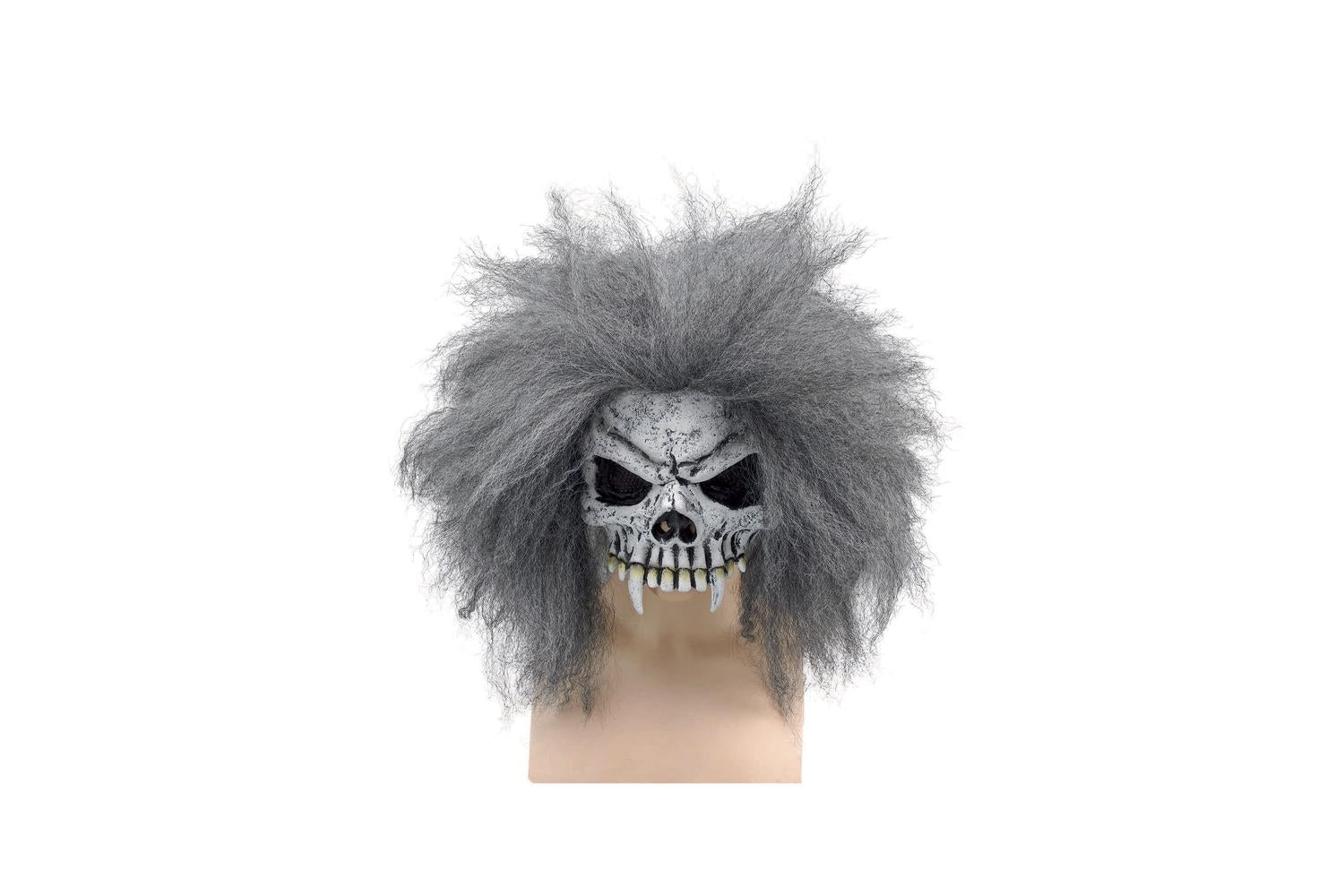 Rubies | Rb-bm282 | Scary Skull Half Face Mask With Hair