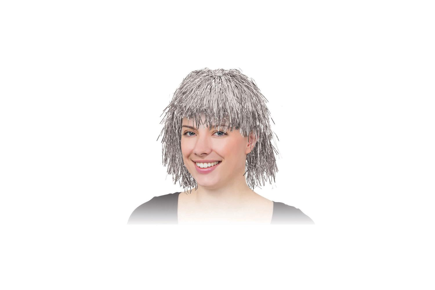 Rubies | Rb-bw130 | Long Silver Tinsel Wig