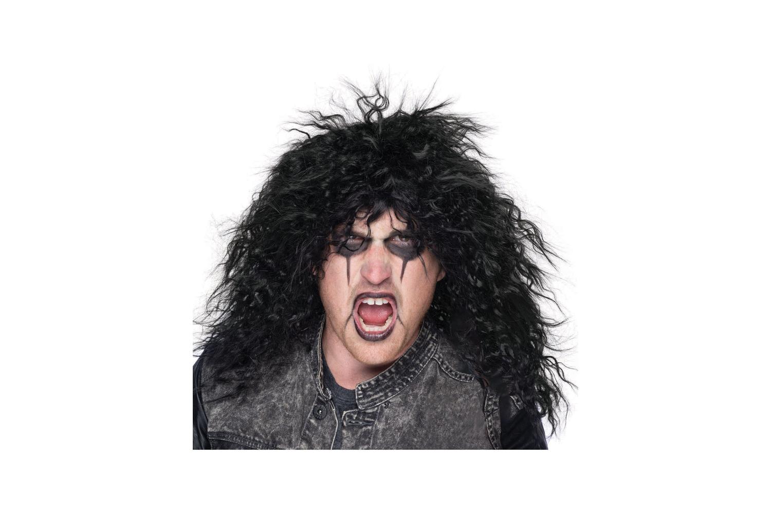 Rubies | Rb-bw563 | Male  Long Rock Star Black Wig