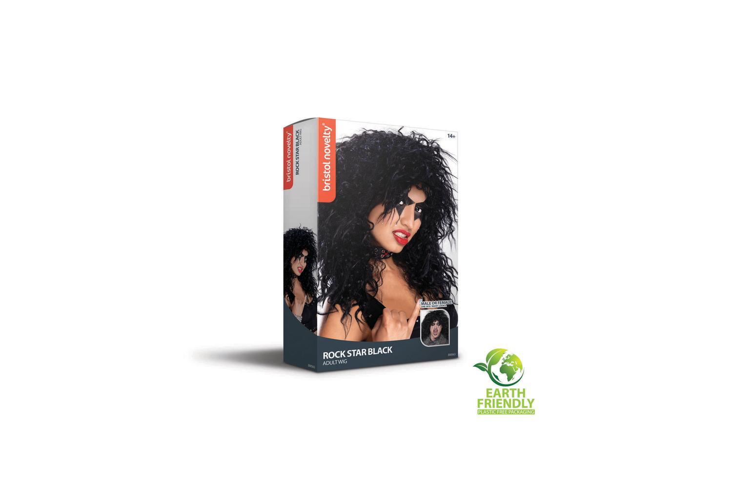 Rubies | Rb-bw563 | Male  Long Rock Star Black Wig-2