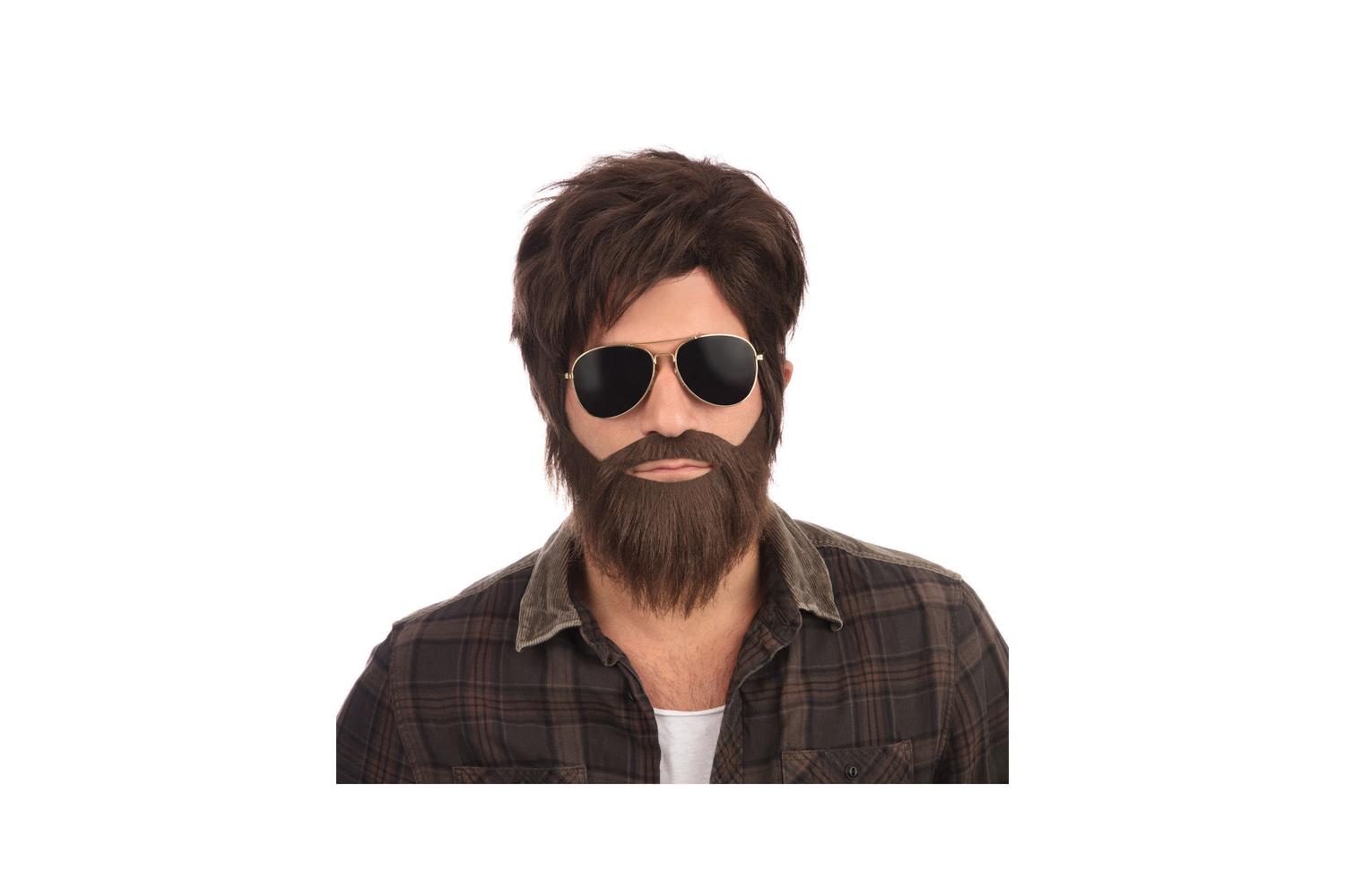 Rubies | Rb-bw750 | Brown Vegas Vacation Wig + Beard Set